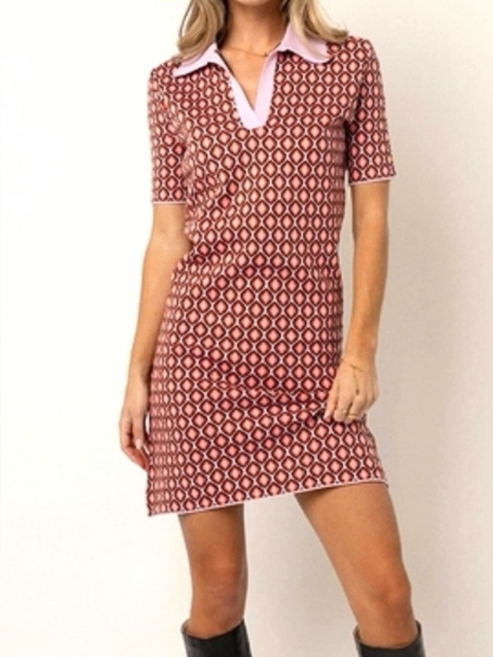 New Bohme Angelina Retro Mini Dress Geometric Print